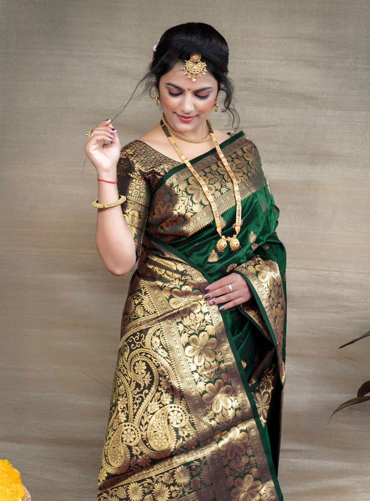 Green Silk Woven Banarasi Saree