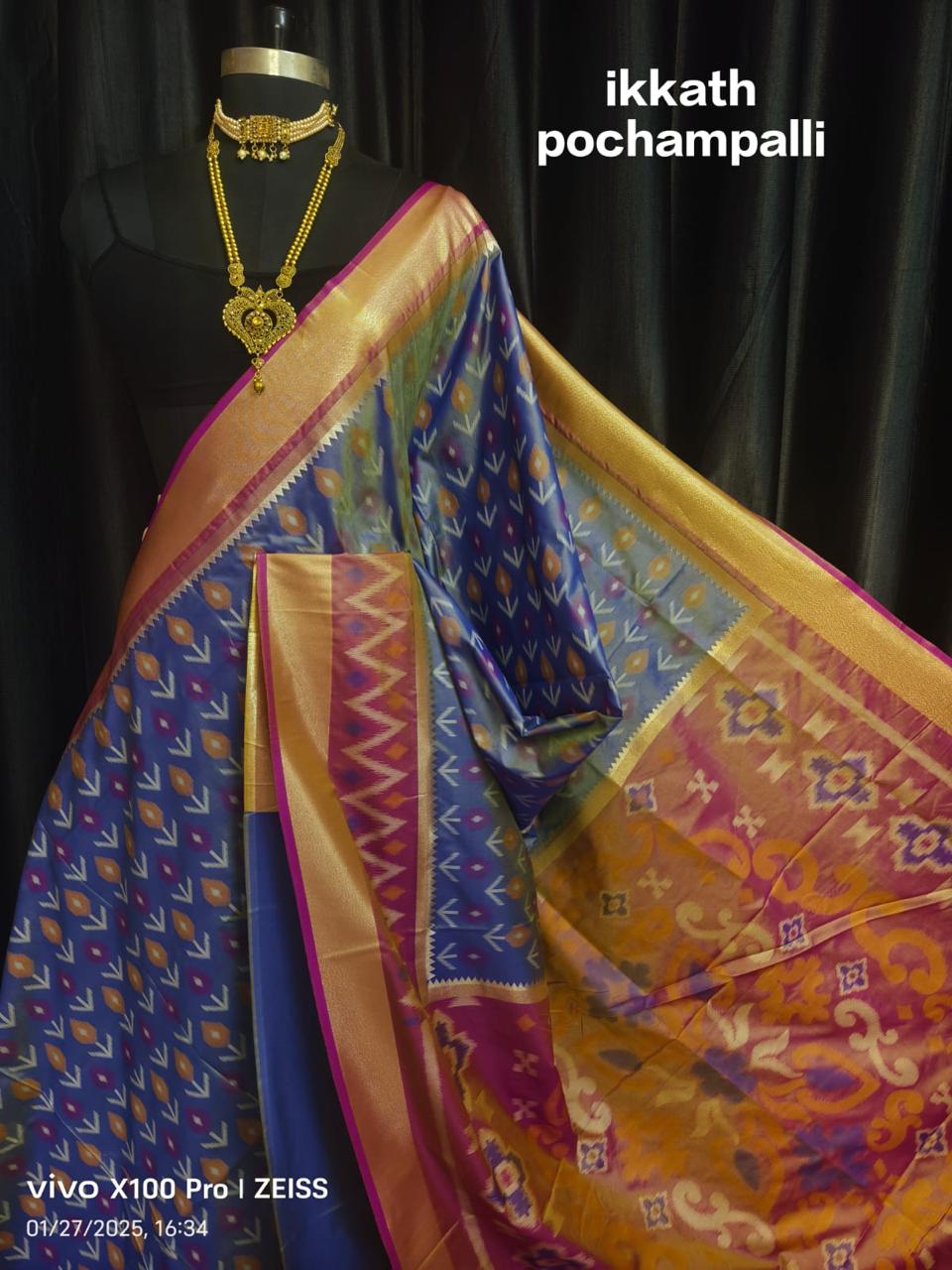 Pochampally Ikkat Pattu Silk Saree