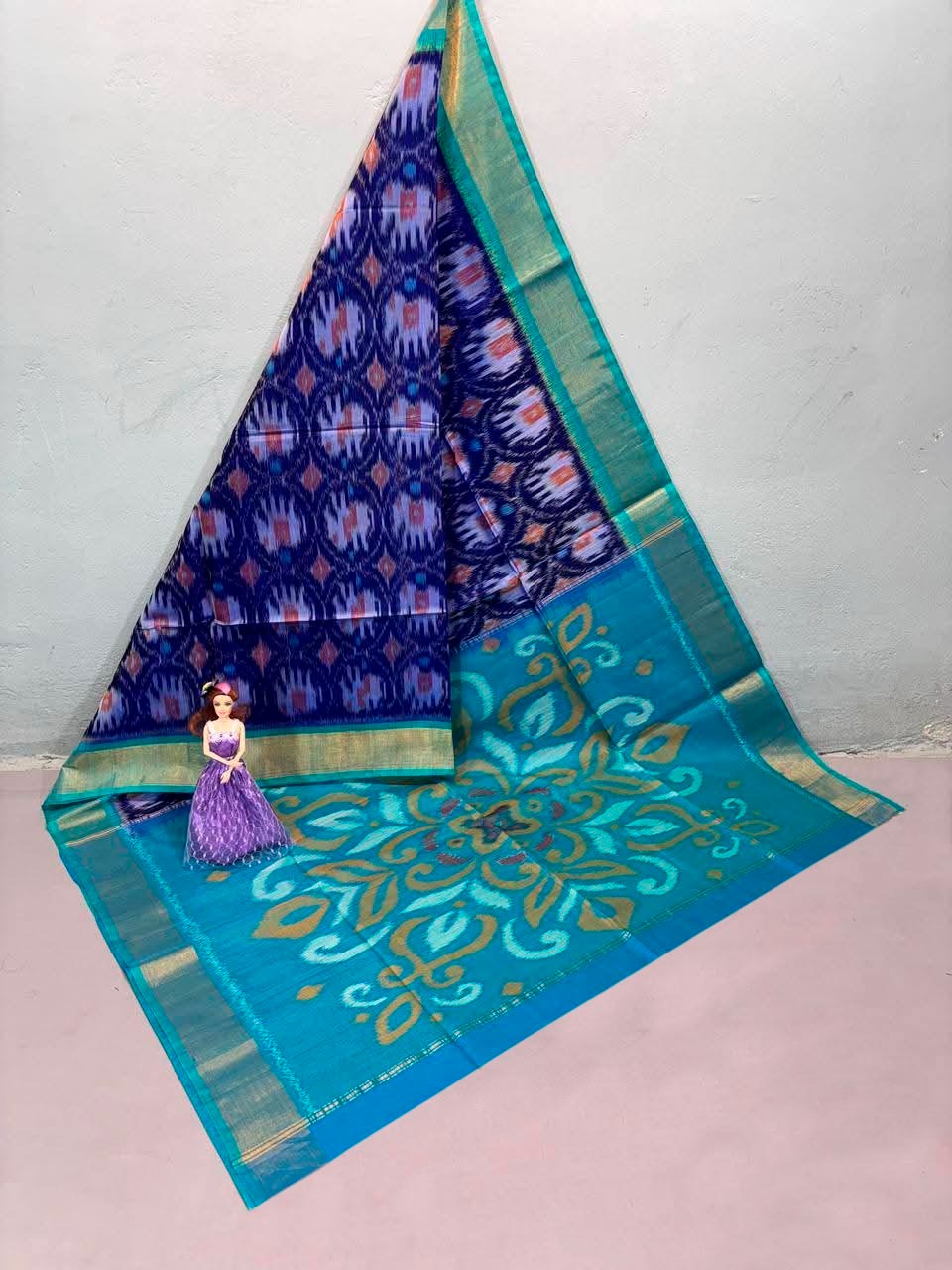 Twill Ikkat Designer And Dolla Silk Sarees