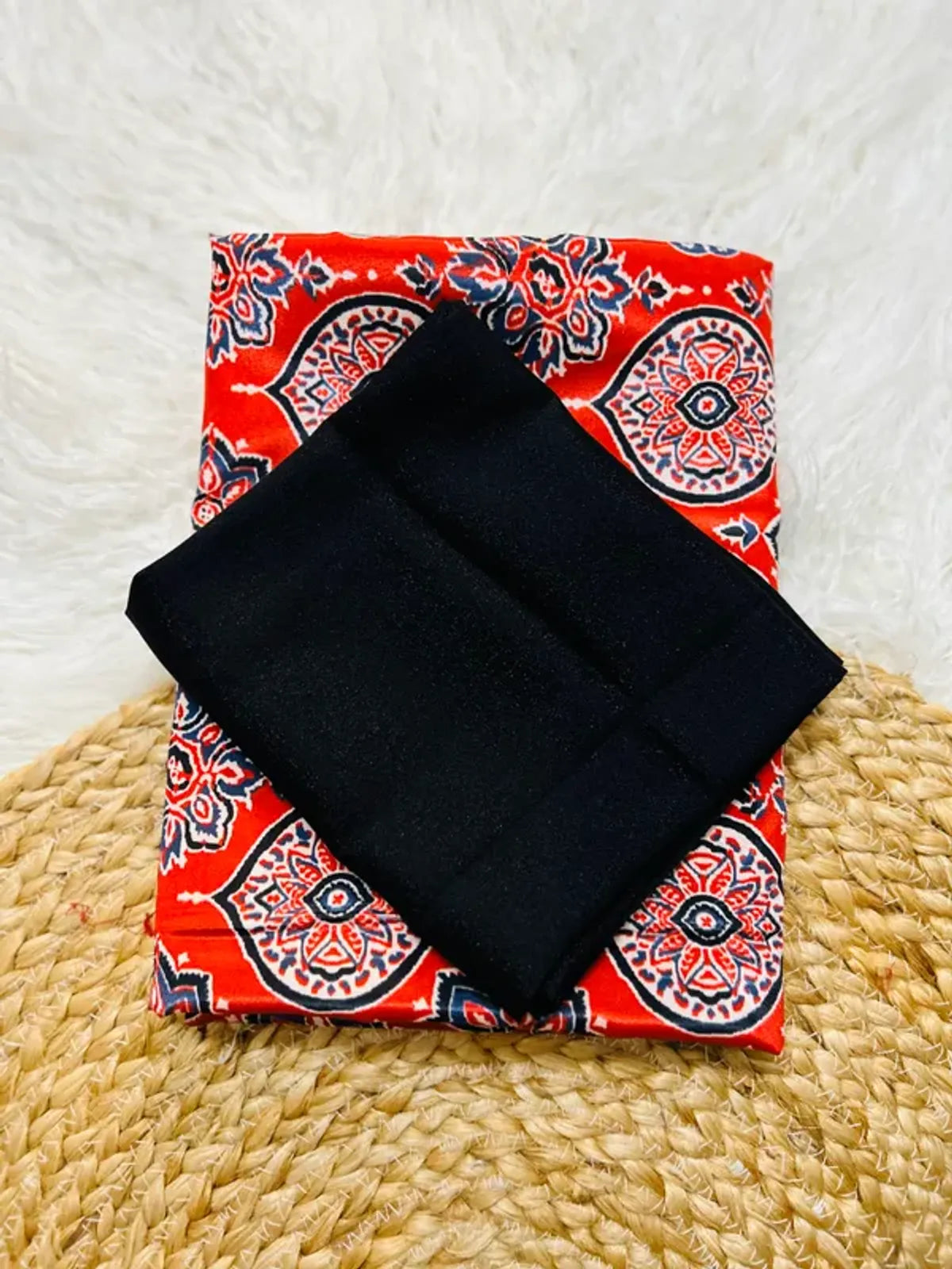 Ajrakh Model Silk Saree