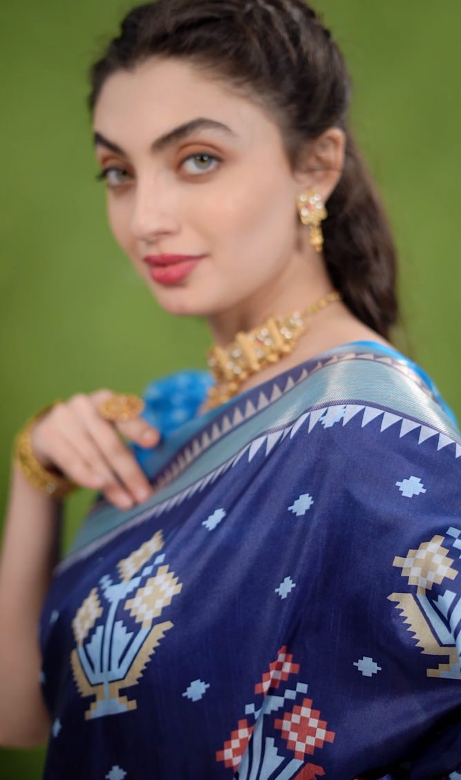 Pochampalli designer printed and dolla silk fabric sarees