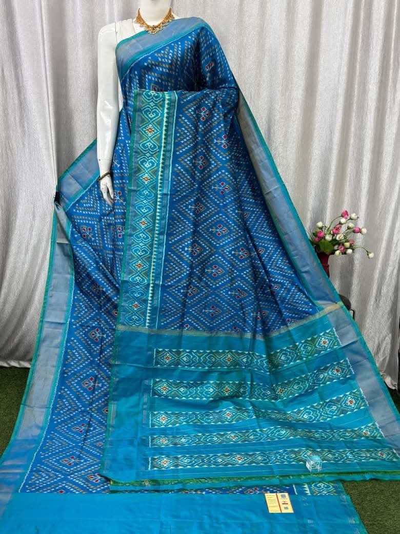 POCHAMMPALLI DESIGNER PRINTED AND & DOLLA SILK FABRIC SAREES
