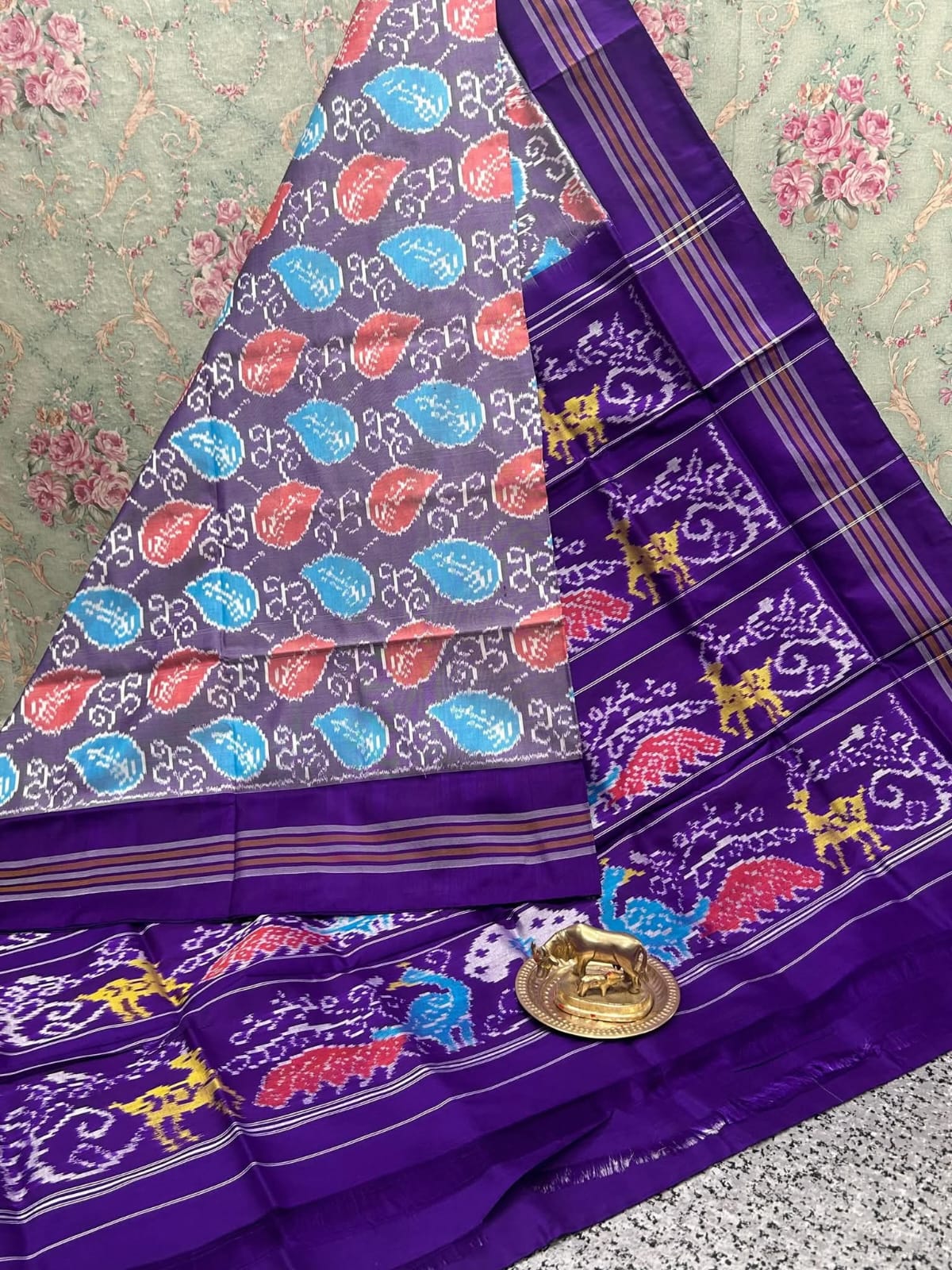 Dola Silk Pochampally Designer Printed Saree With Unstitched Blouse Piece For Women