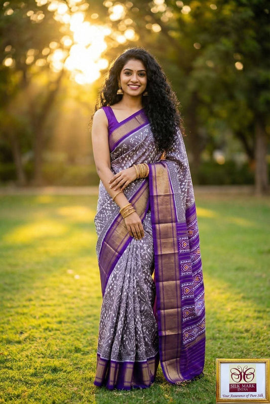 Dola Silk Pochampally Designer Printed Saree With Unstitched Blouse Piece For Women