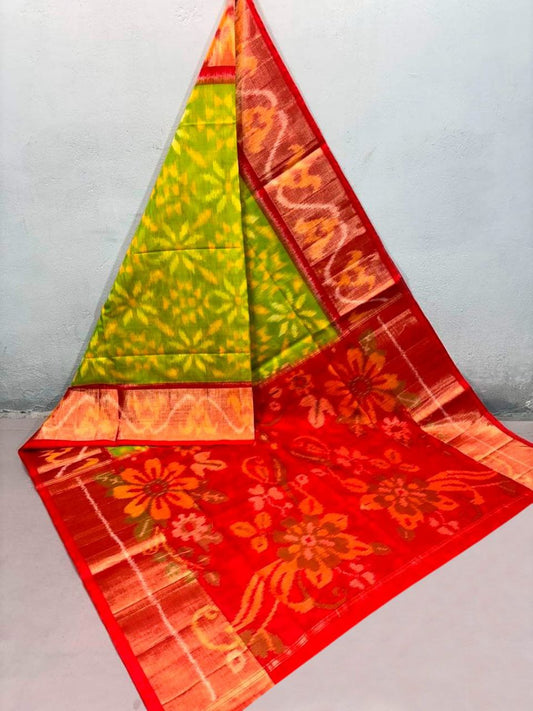Twill Ikkat Designer And Dolla Silk Saree